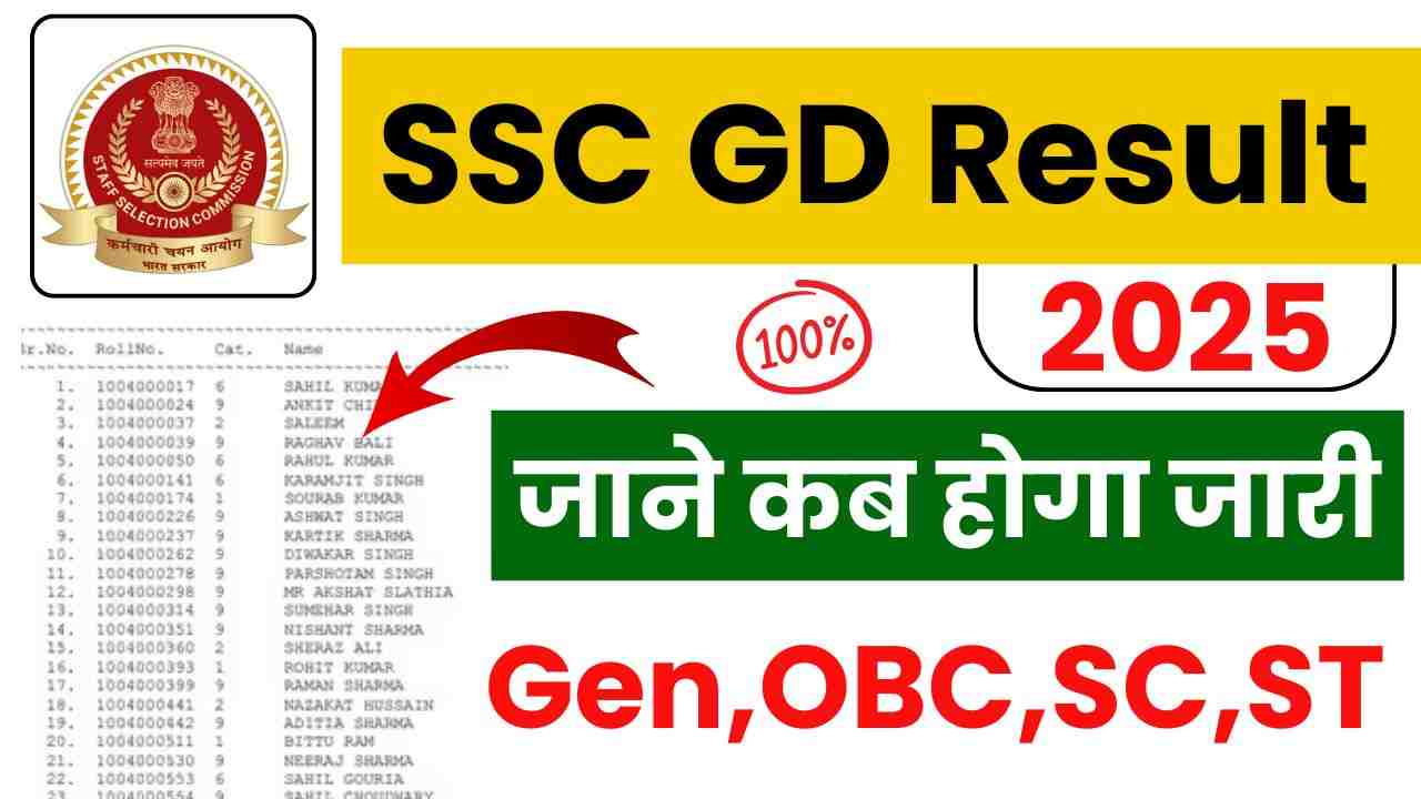 SSC GD Result 2025 : जाने एसएससी जीडी रिजल्ट कब होगा जारी